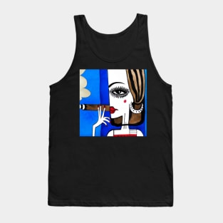 Cubist lady smoking a cigar Tank Top